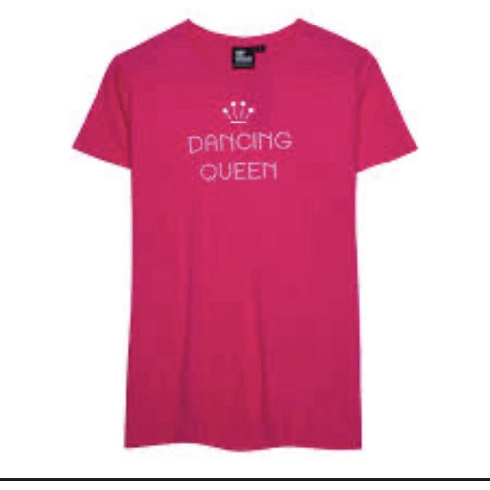 ABBA "Dancing Queen" Lyric T shirt Pink Size Large